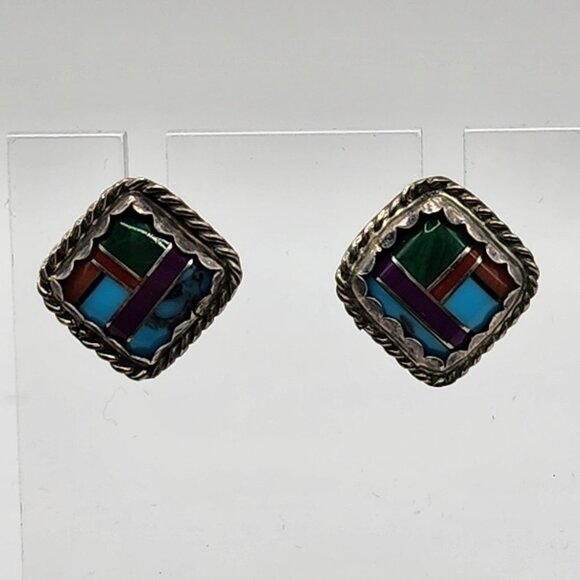 Zuni Sterling Stud Earrings ***READ - Picture 3 of 7